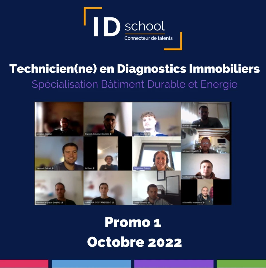 Capture d'écran Teams de notre promo 1 "Technicien(ne) en diagnostics immobiliers spécialisation énergie" d'octobre 2022
